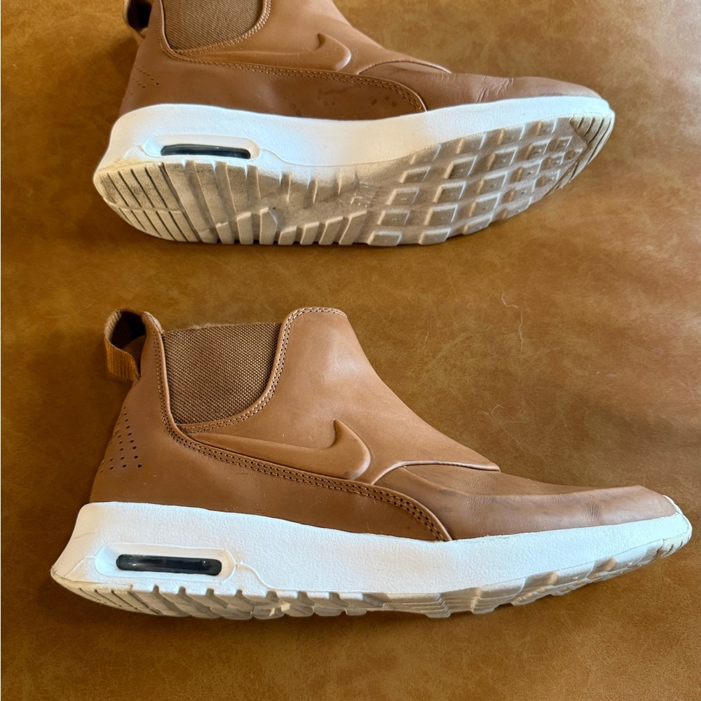 Nike Women’s Brown Leather High-Top Slip-On Sneakers